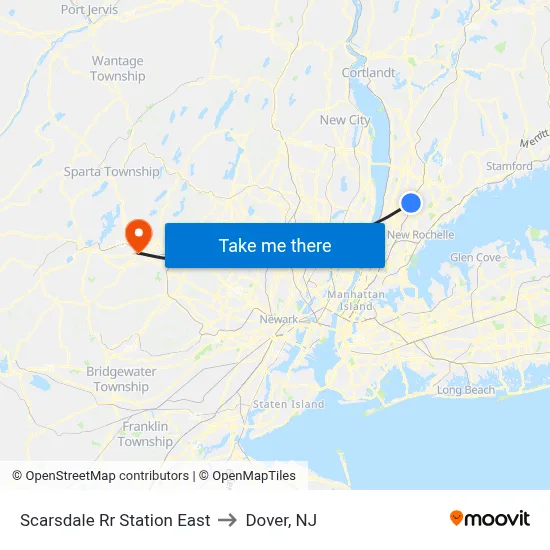 Scarsdale Rr Station East to Dover, NJ map