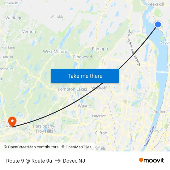 Route 9 @ Route 9a to Dover, NJ map