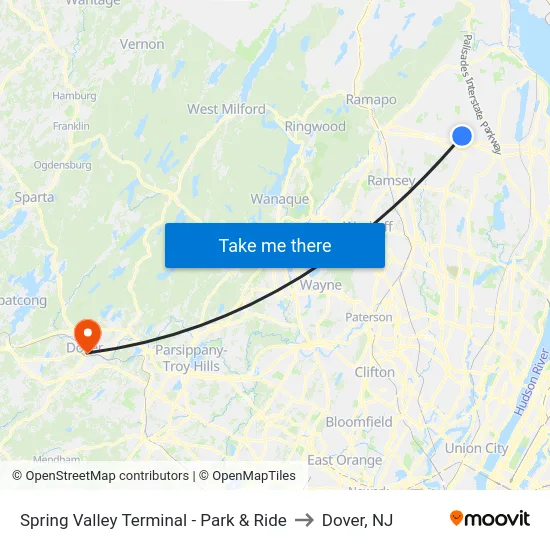 Spring Valley Terminal - Park & Ride to Dover, NJ map