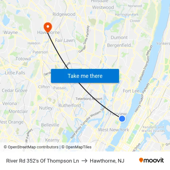 River Rd 352's Of Thompson Ln to Hawthorne, NJ map