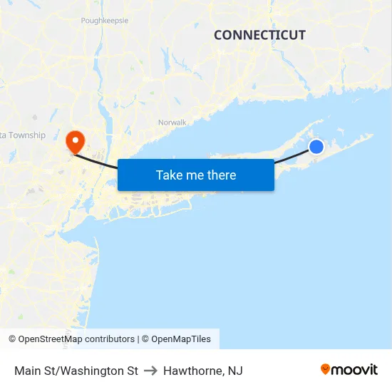 Main St/Washington St to Hawthorne, NJ map