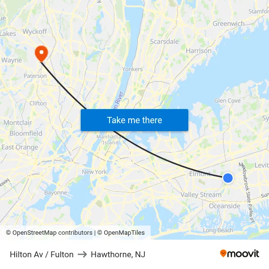 Hilton Av / Fulton to Hawthorne, NJ map