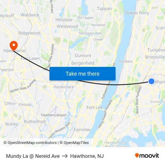 Mundy La @ Nereid Ave to Hawthorne, NJ map