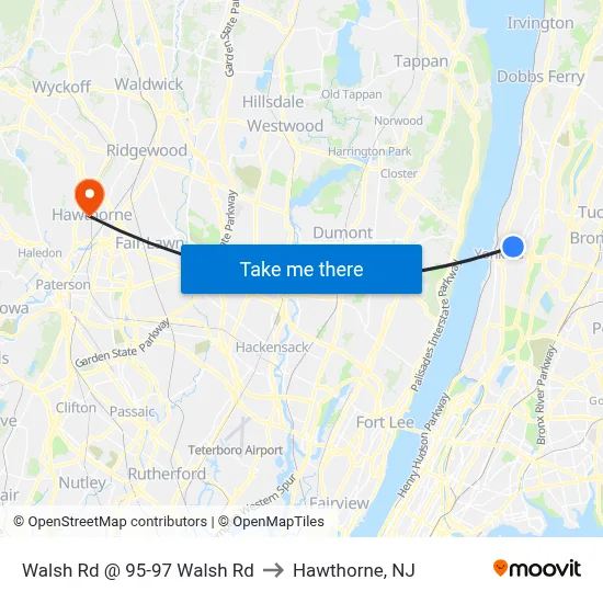Walsh Rd @ 95-97 Walsh Rd to Hawthorne, NJ map