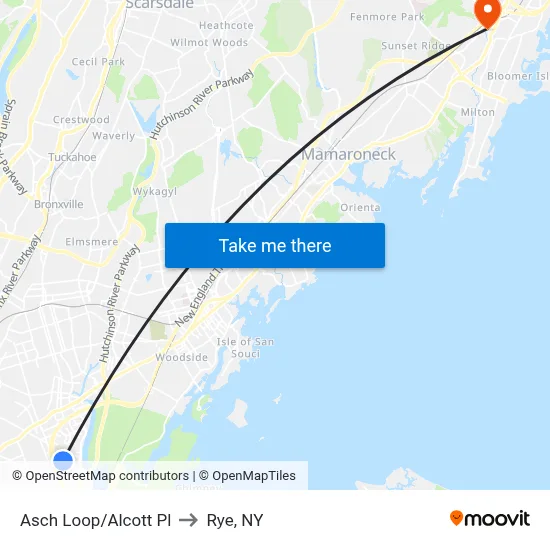 Asch Loop/Alcott Pl to Rye, NY map