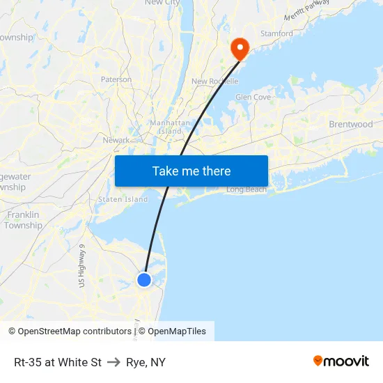 Rt-35 at White St to Rye, NY map
