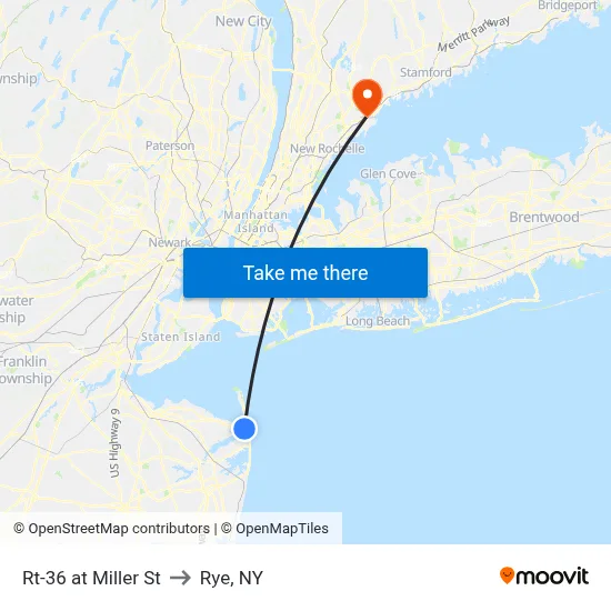 Rt-36 at Miller St to Rye, NY map