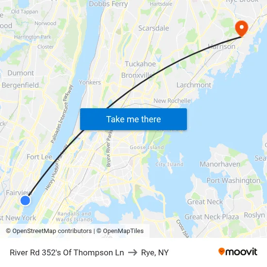 River Rd 352's Of Thompson Ln to Rye, NY map