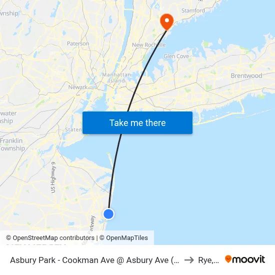 Asbury Park - Cookman Ave @ Asbury Ave (Southbound) to Rye, NY map