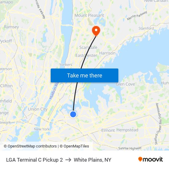 LGA Terminal C Pickup 2 to White Plains, NY map
