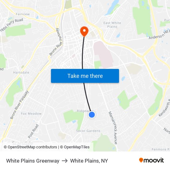 White Plains Greenway to White Plains, NY map