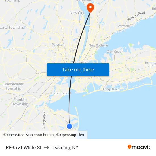 Rt-35 at White St to Ossining, NY map