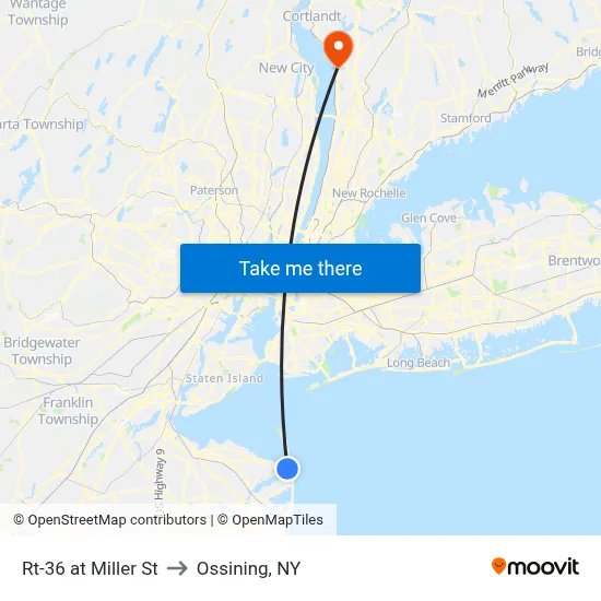 Rt-36 at Miller St to Ossining, NY map