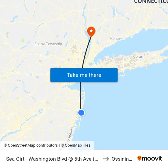 Sea Girt - Washington Blvd @ 5th Ave (Northbound) to Ossining, NY map
