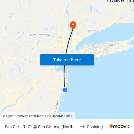 Sea Girt - Rt 71 @ Sea Girt Ave (Northbound) to Ossining, NY map