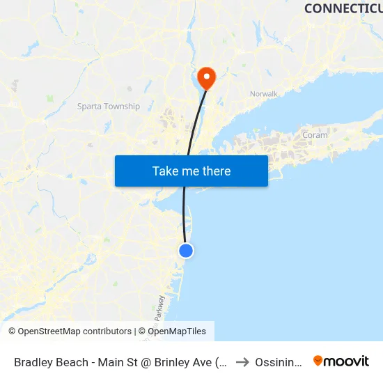 Bradley Beach - Main St @ Brinley Ave (Southbound) to Ossining, NY map