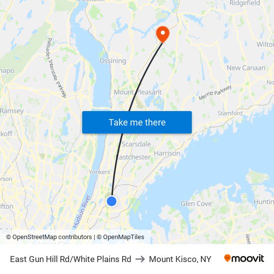 East Gun Hill Rd/White Plains Rd to Mount Kisco, NY map