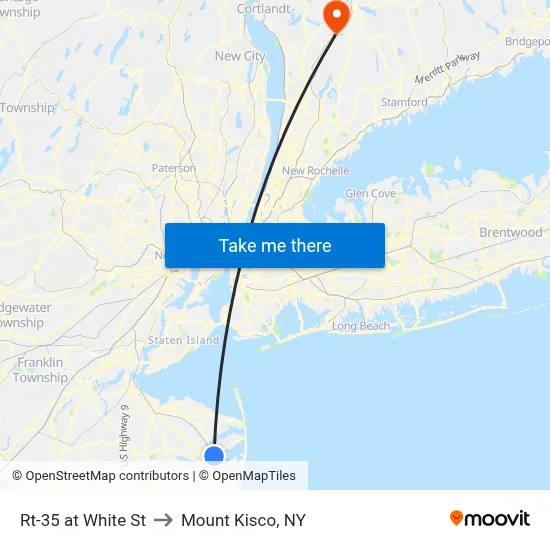 Rt-35 at White St to Mount Kisco, NY map