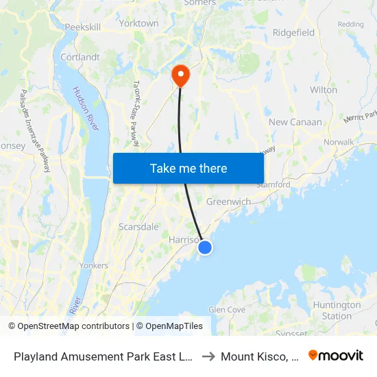 Playland Amusement Park East Lane to Mount Kisco, NY map