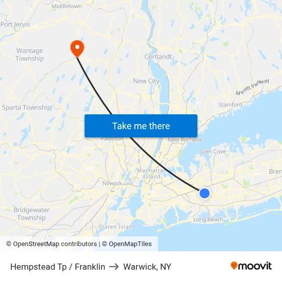 Hempstead Tp / Franklin to Warwick, NY map