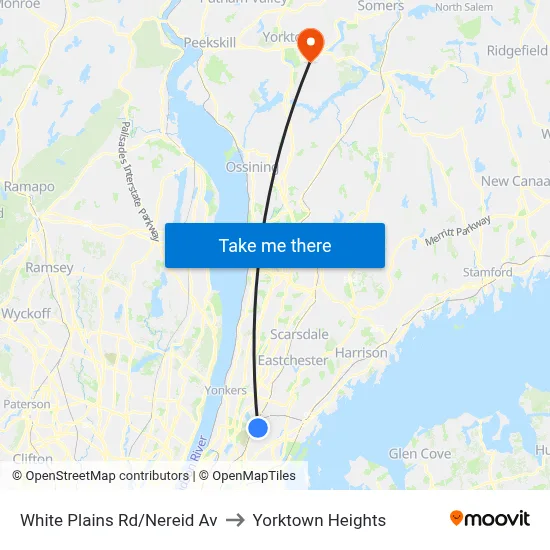 White Plains Rd/Nereid Av to Yorktown Heights map