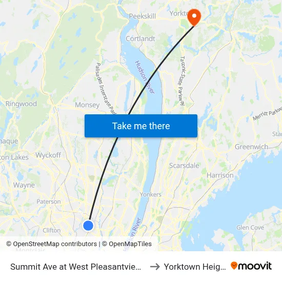 Summit Ave at West Pleasantview Ave to Yorktown Heights map