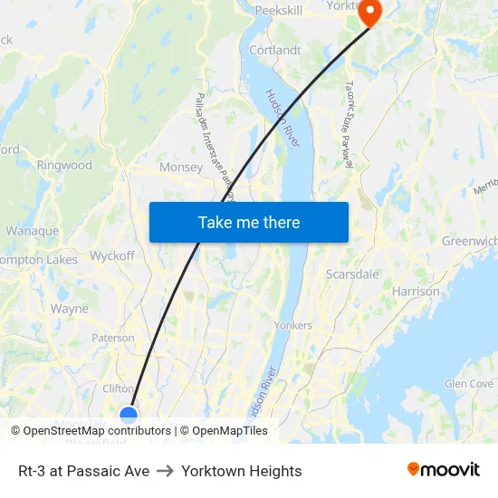 Rt-3 at Passaic Ave to Yorktown Heights map