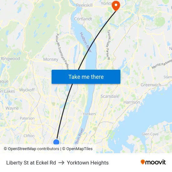 Liberty St at Eckel Rd to Yorktown Heights map