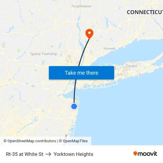 Rt-35 at White St to Yorktown Heights map