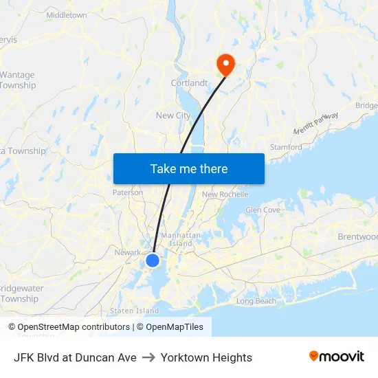 JFK Blvd at Duncan Ave to Yorktown Heights map
