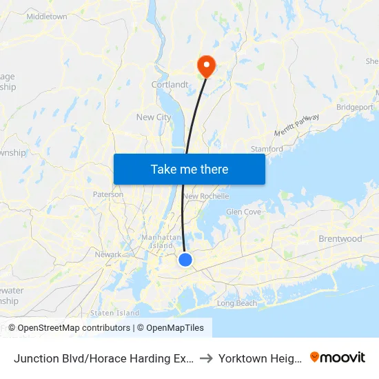 Junction Blvd/Horace Harding Expwy to Yorktown Heights map