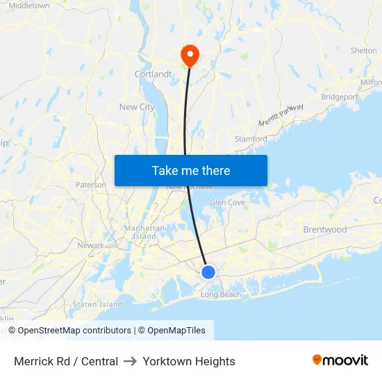 Merrick Rd / Central to Yorktown Heights map