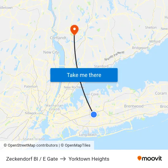 Zeckendorf Bl / E Gate to Yorktown Heights map