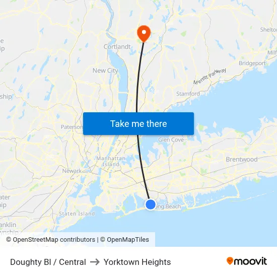 Doughty Bl / Central to Yorktown Heights map