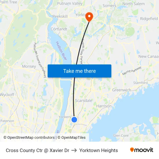 Cross County Ctr @ Xavier Dr to Yorktown Heights map