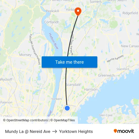 Mundy La @ Nereid Ave to Yorktown Heights map