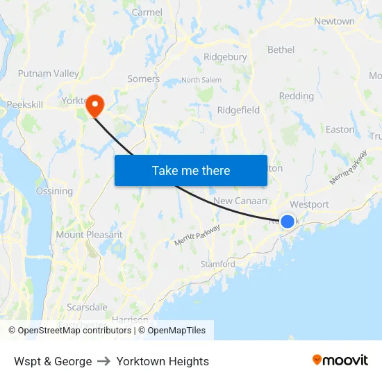 Wspt & George to Yorktown Heights map
