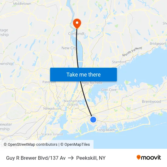 Guy R Brewer Blvd/137 Av to Peekskill, NY map