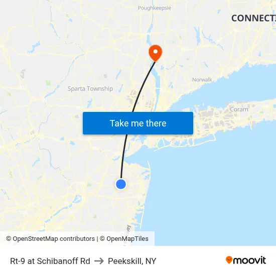 Rt-9 at Schibanoff Rd to Peekskill, NY map