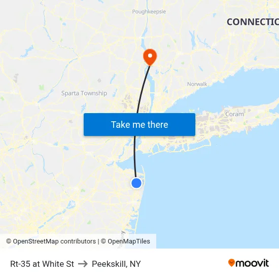 Rt-35 at White St to Peekskill, NY map