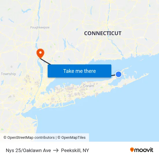 Nys 25/Oaklawn Ave to Peekskill, NY map