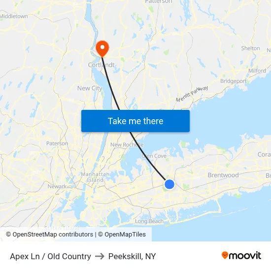 Apex Ln / Old Country to Peekskill, NY map