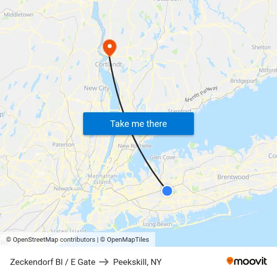 Zeckendorf Bl / E Gate to Peekskill, NY map