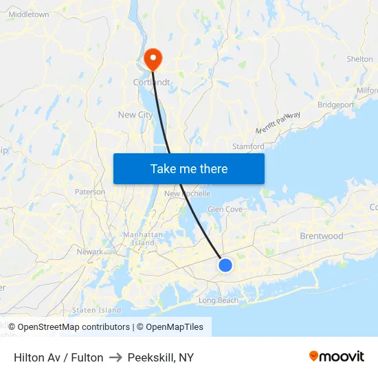 Hilton Av / Fulton to Peekskill, NY map
