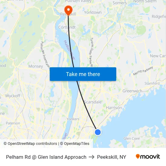 Pelham Rd @ Glen Island Approach to Peekskill, NY map