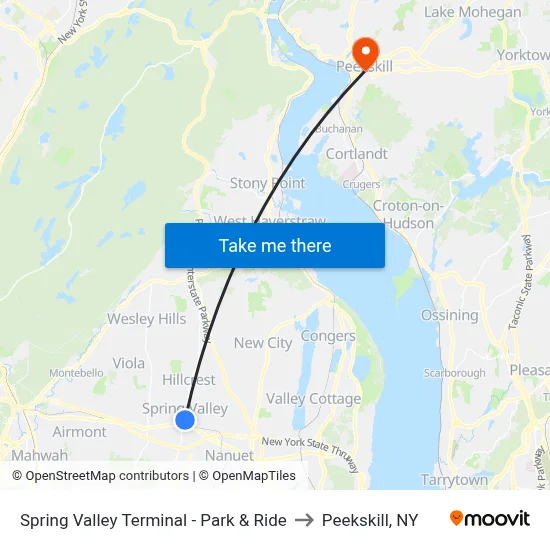 Spring Valley Terminal - Park & Ride to Peekskill, NY map