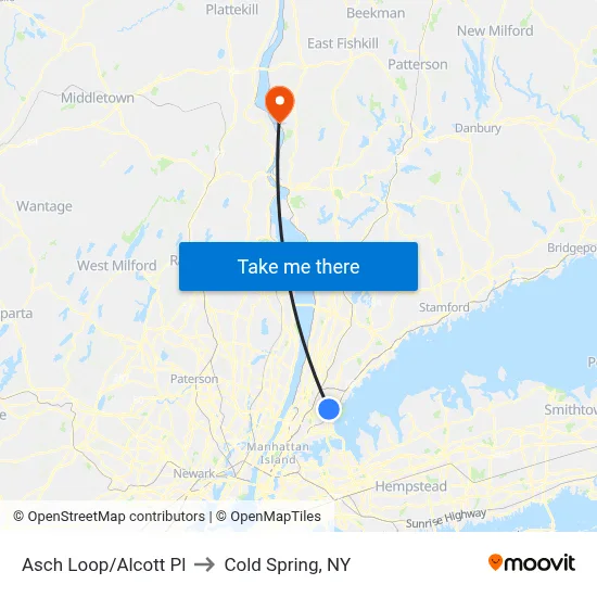Asch Loop/Alcott Pl to Cold Spring, NY map