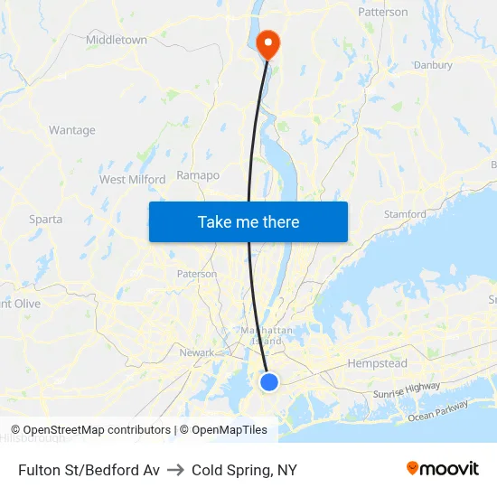 Fulton St/Bedford Av to Cold Spring, NY map