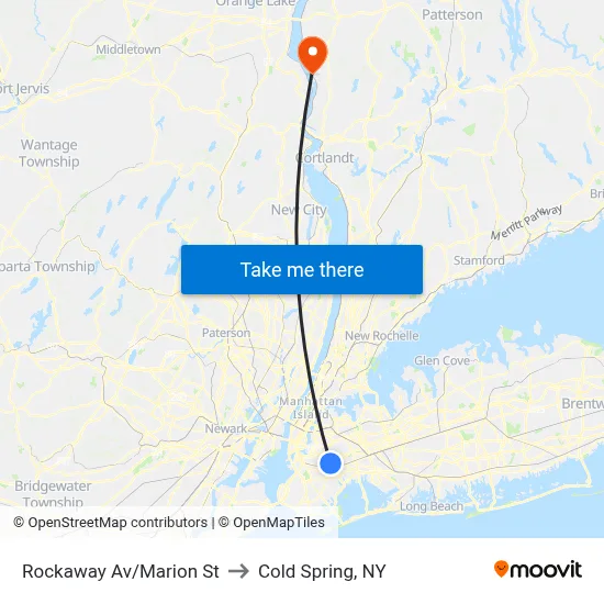 Rockaway Av/Marion St to Cold Spring, NY map