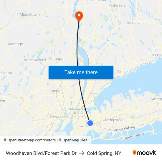 Woodhaven Blvd/Forest Park Dr to Cold Spring, NY map